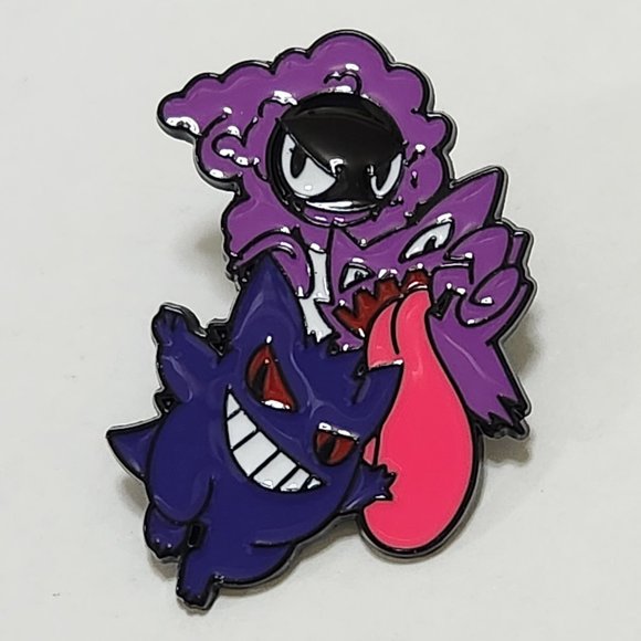 Pokémon Gengar Haunter Gastly Evolution Line Enamel Pin Brooch Video Games Anime - Picture 1 of 2